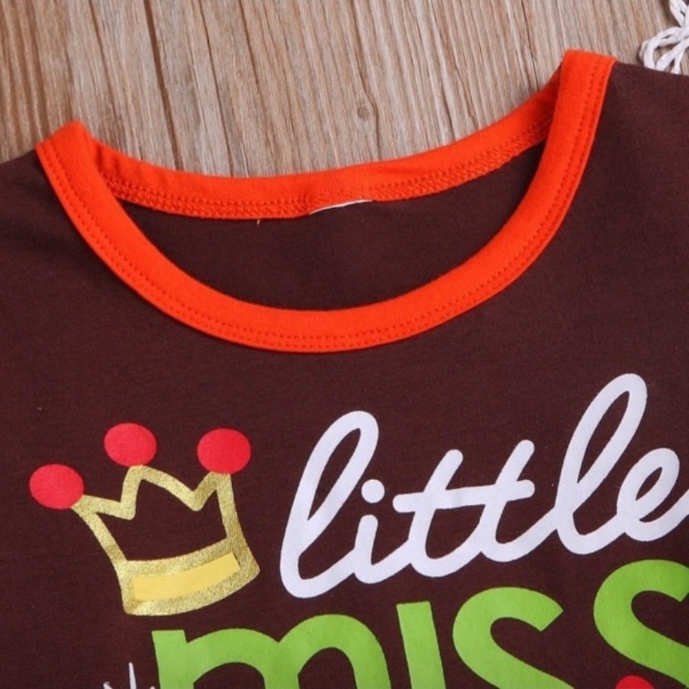 Girls “LITTLE MISS THANKFUL” Matching Outfit - Picture 8 of 9
